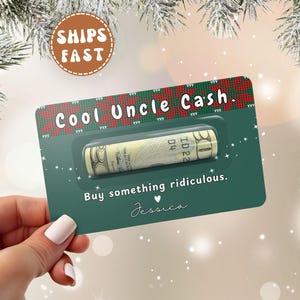 Funny Uncle Christmas Money Holder Card,Personalized Cool Uncle Cash Gift Idea Unique Stocking Stuffer for Uncle,Custom Gag Gift for Uncle