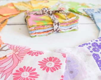 Vintage Sheet Fat Quarters: Tecido para quilting de patchwork - Pacote com 6