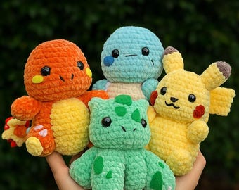 ポケモン あみぐるみ フシギダネ ゼニガメ ヒトカゲ ポケモン風あみぐるみ編み図集 4in1 - PDFデジタルダウンロード