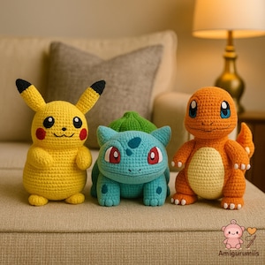3-in-1 Pokémon-inspired Amigurumi Bundle | Digital Crochet Pattern PDF