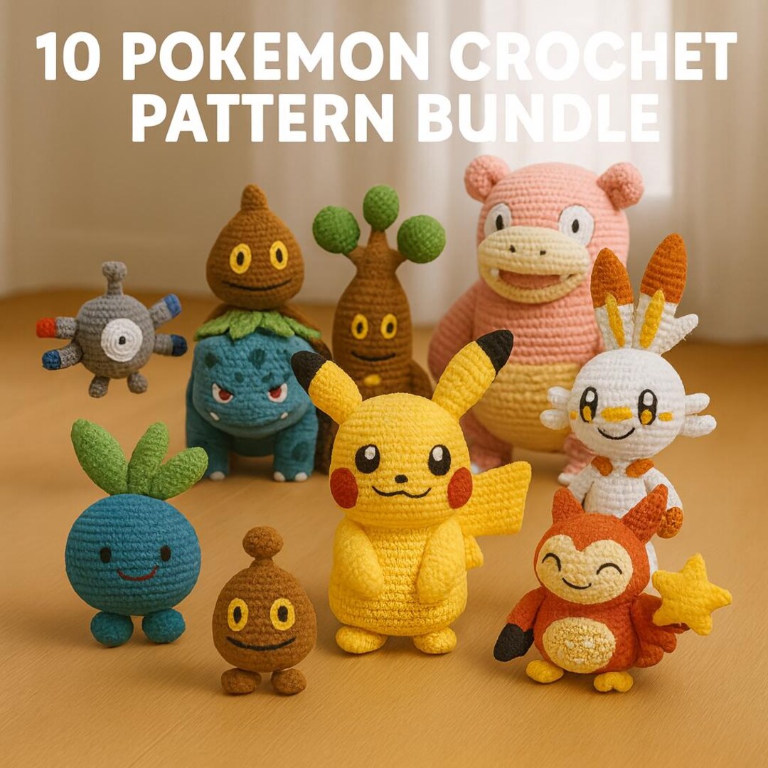 Pokemon Patterns 10 Pokémon Amigurumi Pattern Bundle | Digital PDF Crochet Toy Set - Etsy