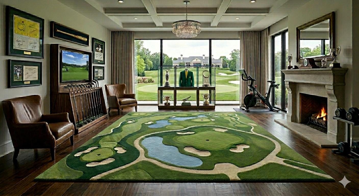 Golf Entry Rug The Fairway Luxury 3D Golf Course Area Rug – Premium Textured Landscape ...