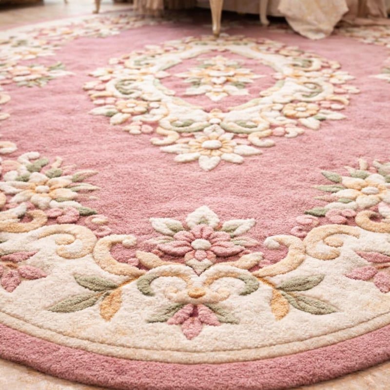 Pink Round Bug Round Persian Pink Rug - Etsy UK