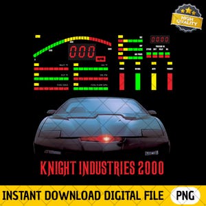 New Knight Rider Kitt PNG Digital Download Dashboard Retro Tv Series Black Shirt Usa Size - Instant Download