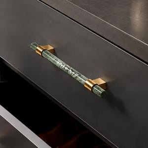 Natural Marble Handles, Wardrobe Pulls, Brass Cabinet Knob and Handles