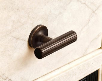 Striped Drawer Handle, Sleek Brass Pulls, Brass Pull Knobs