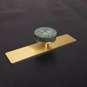 Brass Marble Drawer Knob, Luxury Kitchen Dresser Pull