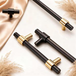 Simple Black Handles, Brass Bathroom Vanities Pulls, Kitchen Cabinet Knob, Hardware Handles