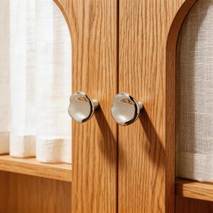 Warm Silver Brass Cabinet Knob, Nickel Plated Drawer Handle, Hardware For Bathroom