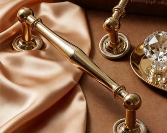 Drawer Brass Pull, Brass Dresser Handles, Cupboard Knobs
