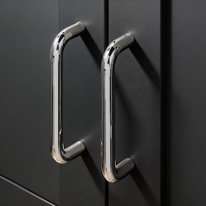 Minimalistischer langer Schrankgriff aus Messing, französischer Möbelgriff aus versilberter Bronze