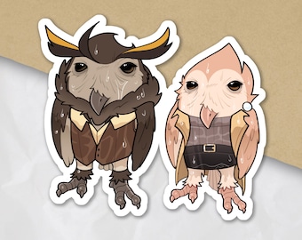 Soggy Owl Couple Sticker (2.5x3)