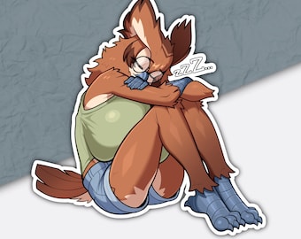 Sleepy Avery Sticker (3x3)