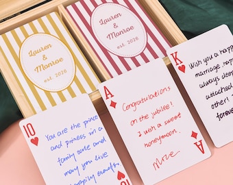 Baraja de cartas alternativa para el libro de firmas de boda, baraja de cartas en blanco personalizada, baraja de cartas en blanco para la recepción de la boda.