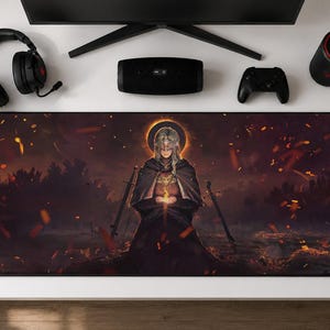 Dark Souls Fire Keeper Desk Mat, Soulsborne Gaming Mouse Pad