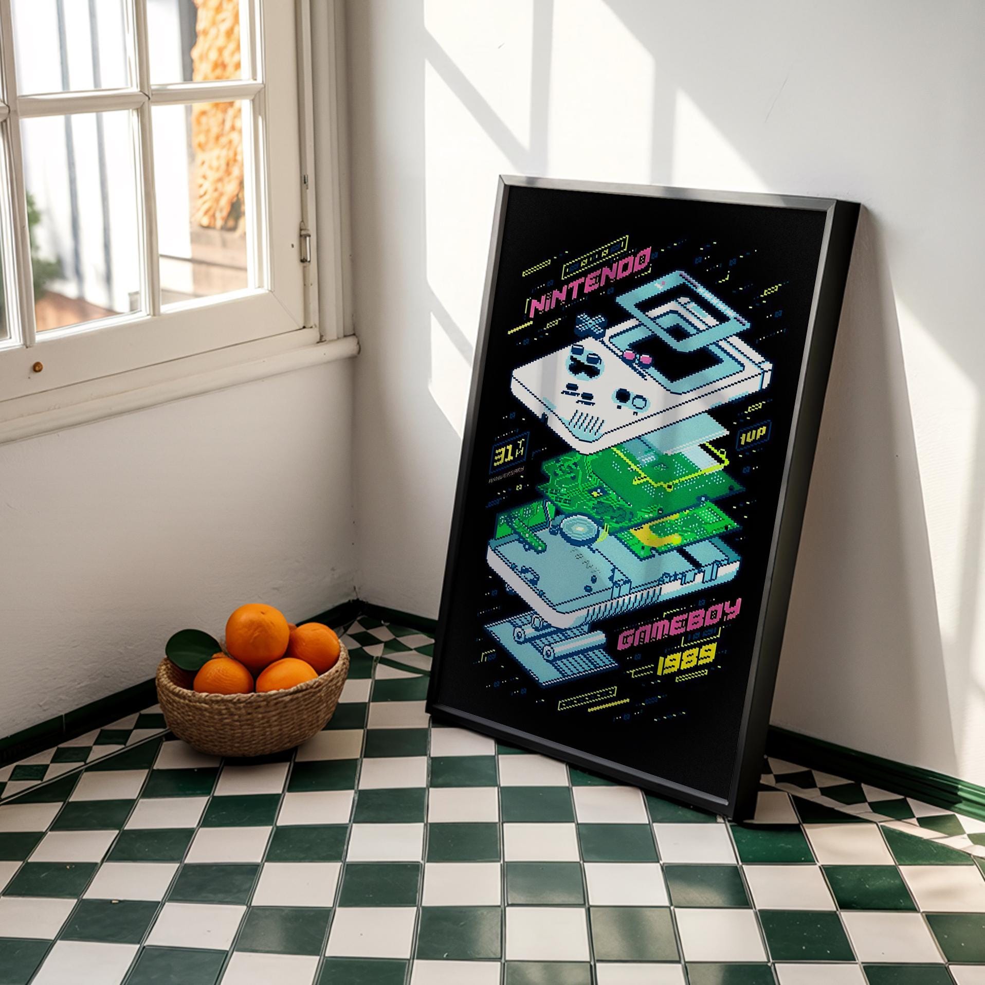 Game Boy Exploded View Poster, Nintendo Retro Console Tech Art - Etsy
