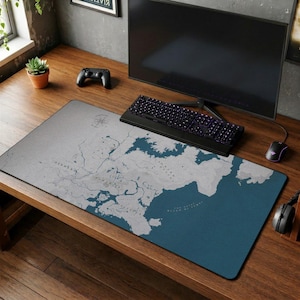 Crimson Desert Map Gaming Mouse Pad, Large Desk Mat for RPG Gamer Setup