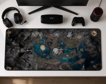 Clair Obscur Schreibtischmatte, Landkarte Accessoire 33, Landkarte Mousepad, Maelle Sciel Esquie Geschenk