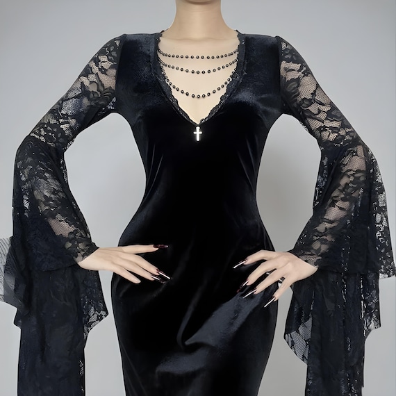knee length dresses for ladies Killstar Australia | Cybele Black Lace Dress main image 1
