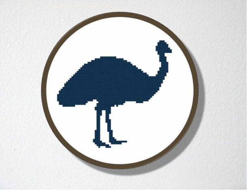 Counted Cross stitch Pattern PDF. Instant download. Emu Silhouette. Includes beginners instructions. image 4