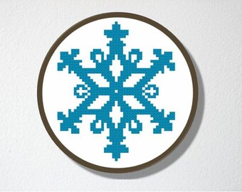 Counted Cross stitch Pattern PDF. Instant download. Snowflake Silhouette. Includes easy beginner instructions.