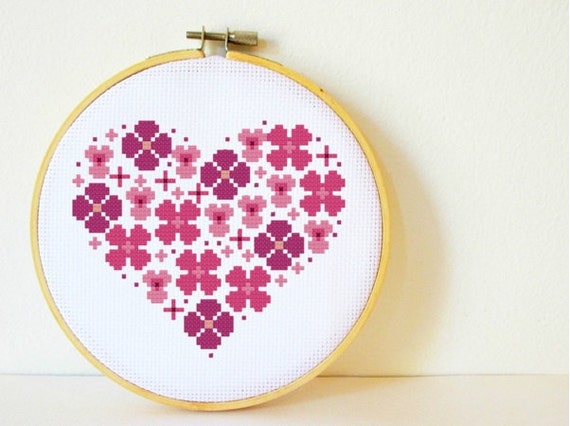 Counted Cross Stitch Pattern PDF. Instant Download. Flowers 