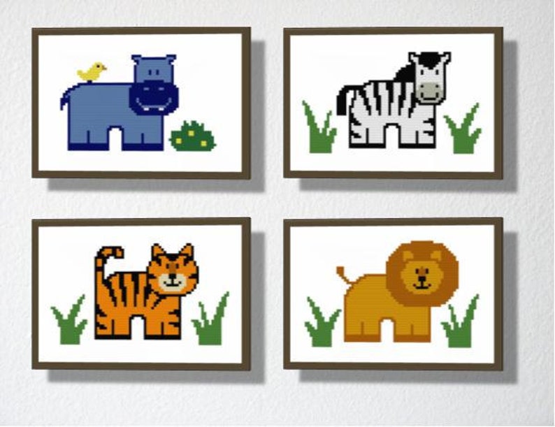 Counted Cross stitch pattern PDF. Instant download. Cute Tiger. Includes easy beginner instructions. image 2