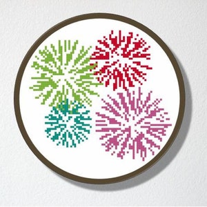 Counted Cross stitch Pattern PDF. Instant download. Fireworks. Includes beginners instructions. image 4