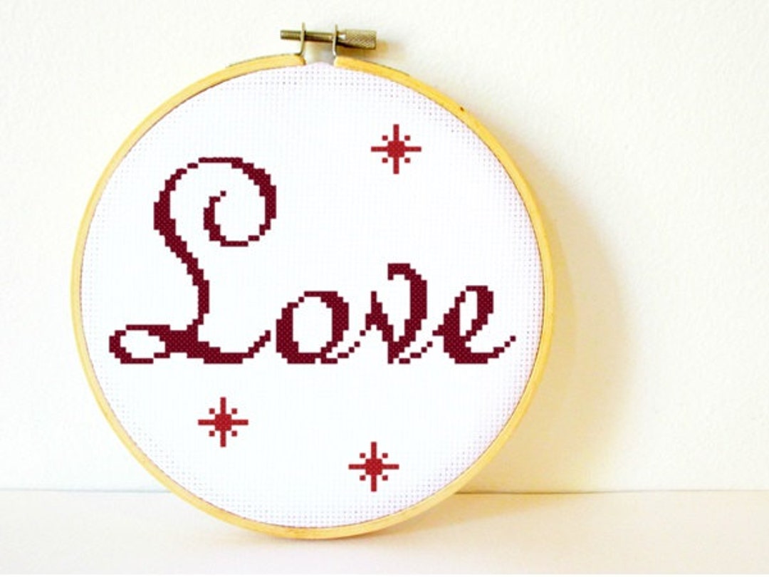 Counted Cross Stitch Pattern PDF. Instant Download. Love. Includes Easy ...