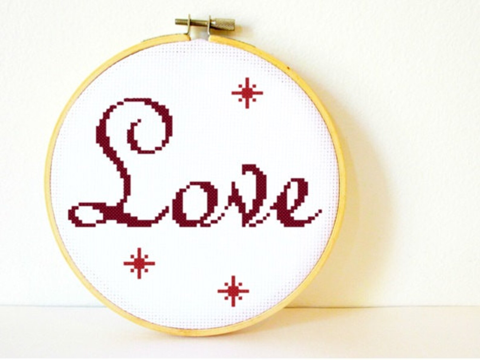 Counted Cross Stitch Pattern PDF. Instant Download. Love. Includes Easy