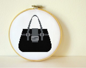 Counted Cross stitch Pattern PDF. Instant download. Purse. Includes easy beginners instructions.