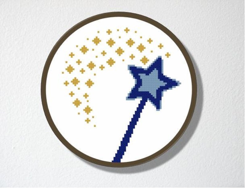 Counted Cross stitch Pattern PDF. Instant download. Magic Wand. Includes easy beginner instructions. image 3