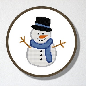 Counted Cross stitch Pattern PDF. Instant download. Snowman. Includes easy beginner instructions. image 4