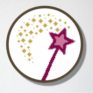 Counted Cross stitch Pattern PDF. Instant download. Magic Wand. Includes easy beginner instructions. image 2