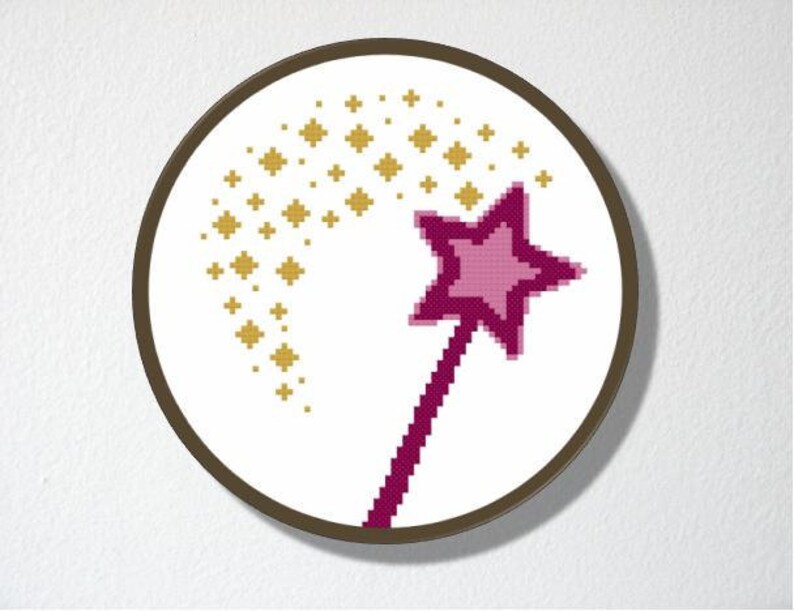 Counted Cross stitch Pattern PDF. Instant download. Magic Wand. Includes easy beginner instructions. image 2