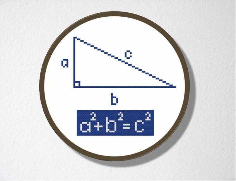 Counted Cross stitch Pattern PDF. Instant download. Pythagoras Theorem. Includes easy beginners instructions. image 4