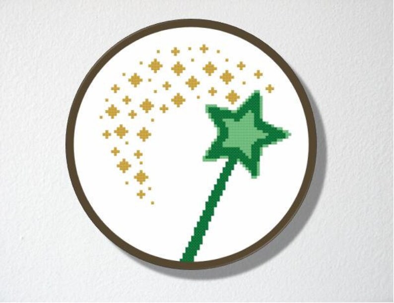 Counted Cross stitch Pattern PDF. Instant download. Magic Wand. Includes easy beginner instructions. image 4