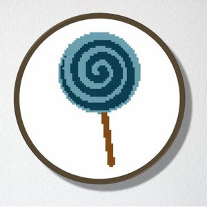 Counted Cross stitch Pattern PDF. Instant download. Lollipop. Includes easy beginners instructions. image 2