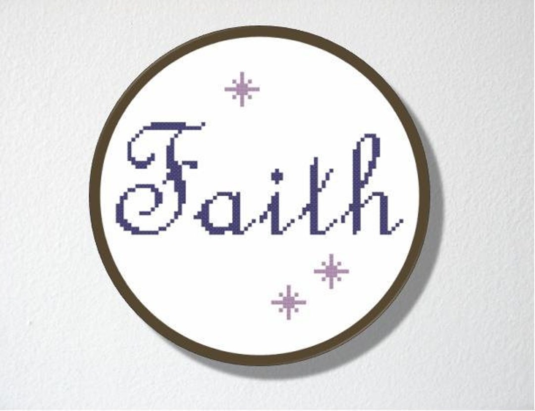 Counted Cross Stitch Pattern Pdf.instant Download. Faith. Includes Easy ...