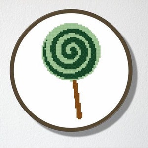 Counted Cross stitch Pattern PDF. Instant download. Lollipop. Includes easy beginners instructions. image 4