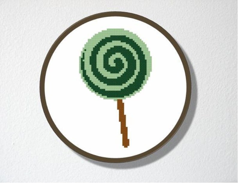 Counted Cross stitch Pattern PDF. Instant download. Lollipop. Includes easy beginners instructions. image 4