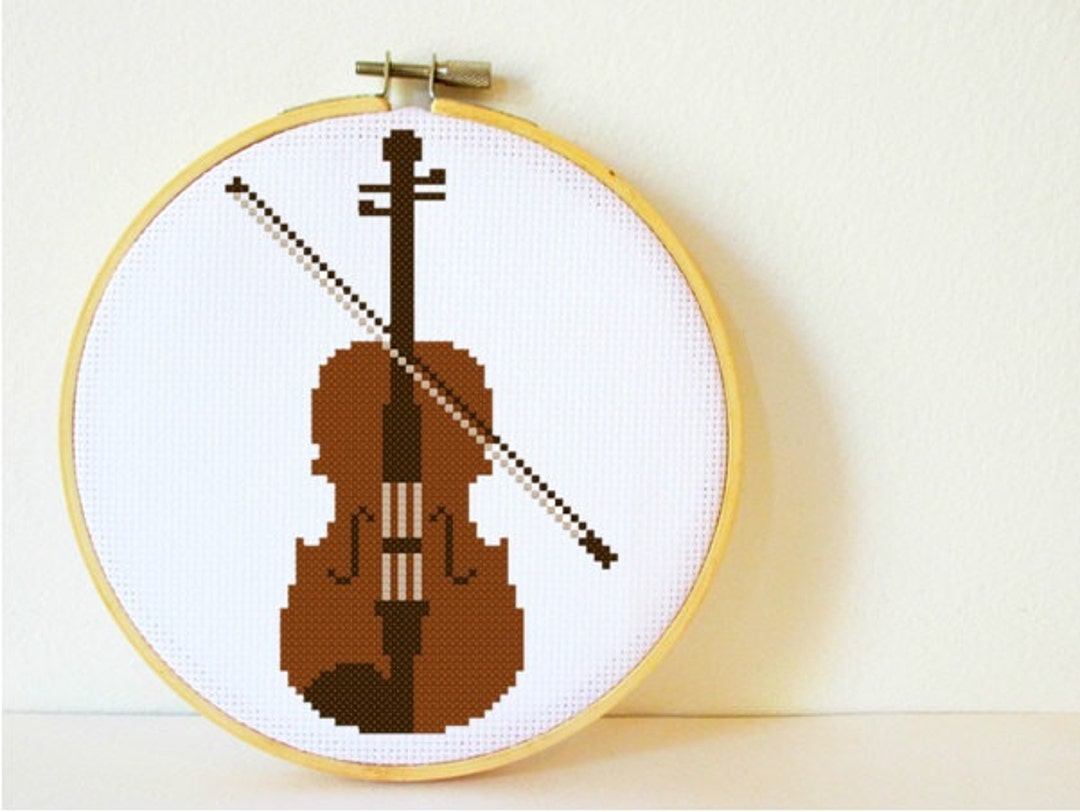 Counted Cross Stitch Pattern PDF. Instant Download. Violin. Includes