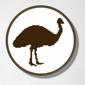 Counted Cross stitch Pattern PDF. Instant download. Emu Silhouette. Includes beginners instructions. image 3