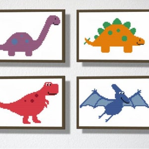 Counted Cross stitch PDF Pattern. Instant download. Pterodactyl Dinosaur. Includes easy beginners instructions. image 2