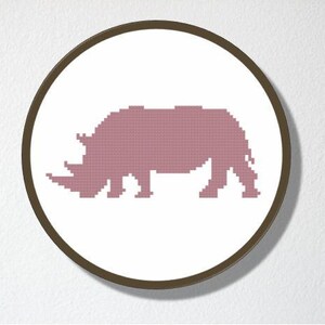 Counted Cross stitch Pattern PDF. Instant download. Rhinoceros Silhouette. Includes easy beginners instructions. image 4