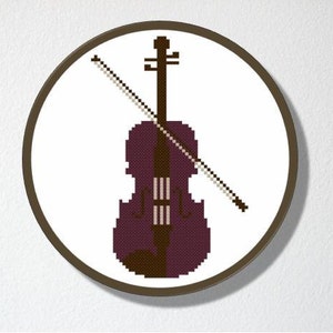 Counted Cross stitch Pattern PDF. Instant download. Violin. Includes easy beginner instructions. image 4