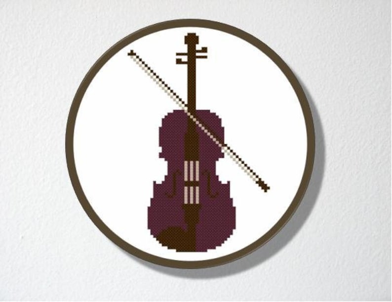 Counted Cross stitch Pattern PDF. Instant download. Violin. Includes easy beginner instructions. image 4