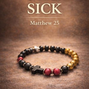 Even in Chains Bracelet: Rose Tiger's Eye, Lava Rock, Christian Devotional