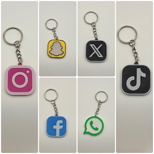 Social Media NFC Keychain | Custom 3D Printed | Waterproof | Tap to Connect
