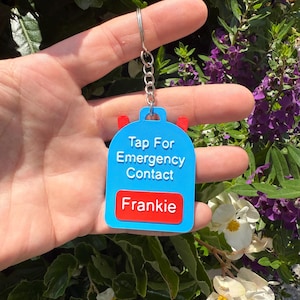 Emergency Contact Backpack Tag | NFC Backpack Tag | NFC Keychain | Emergency Contact NFC Keychain | Waterproof